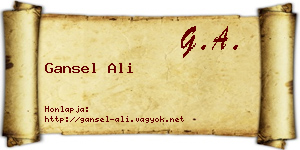 Gansel Ali névjegykártya